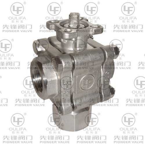 三片式垂直三通球阀 PQ13F-2000PSI